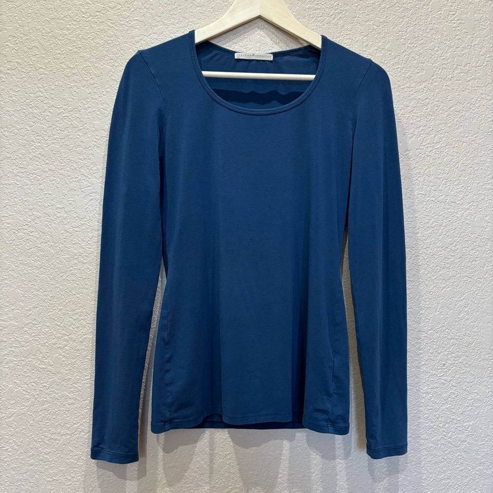 Peruvian Connection Layering Tee Pima Cotton Navy Quiet Luxury Minimalist Small